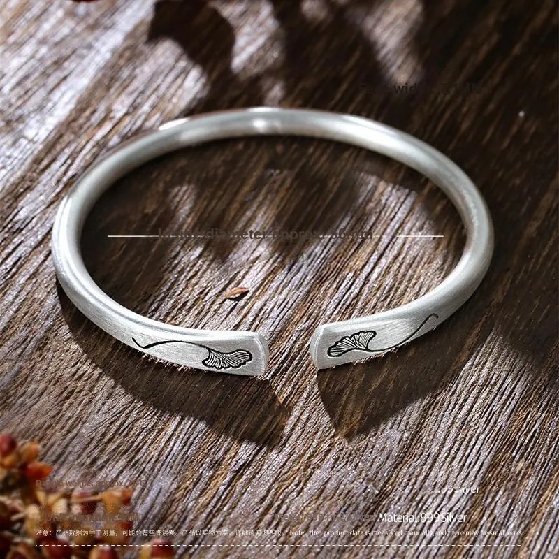 HAOYINFANG 999 Fine Silver Sterling Silver Bracelets Women's-4