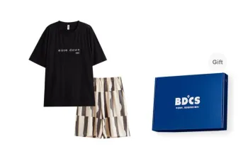 Peninsula City Pajama Set Men's Gift Box Set Black White
