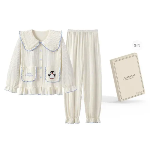 O'MESIK Pajama Set Women's Gift Box Set Ecru