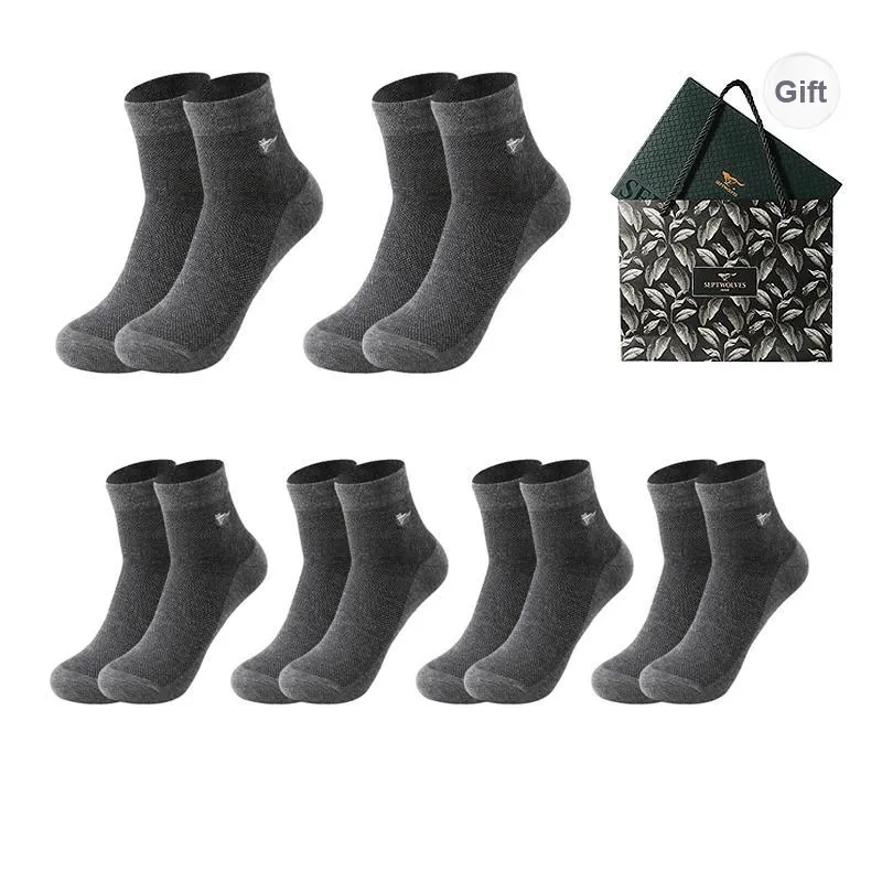 SEPTWOLVES Ankle Socks Summer Model Men's 6 Pairs Gift Box Sets+Shopping Bag-57