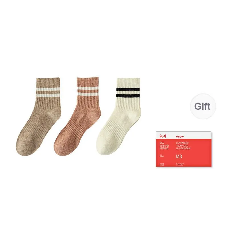 MIIOW Mid Calf Socks Women's 3 Pack-17