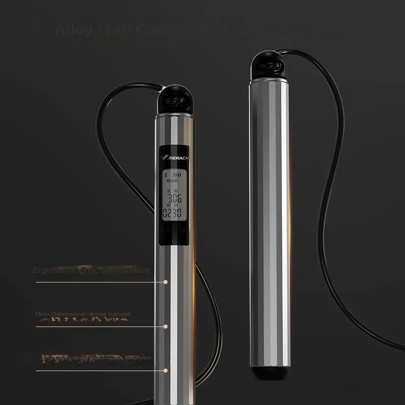 MERACH Aerobic Fat Reduction Smart Counting Jump Ropes Adults Aluminum Alloy Controller PVC+Steel Wire Rope-2