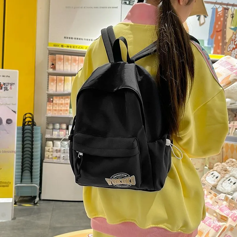 Travel Nylon Backpack Regular Unisex Black/Ecru/Red/Pink/Light Blue-2