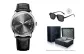 Stainless Steel Black Dial Black Leather Strap