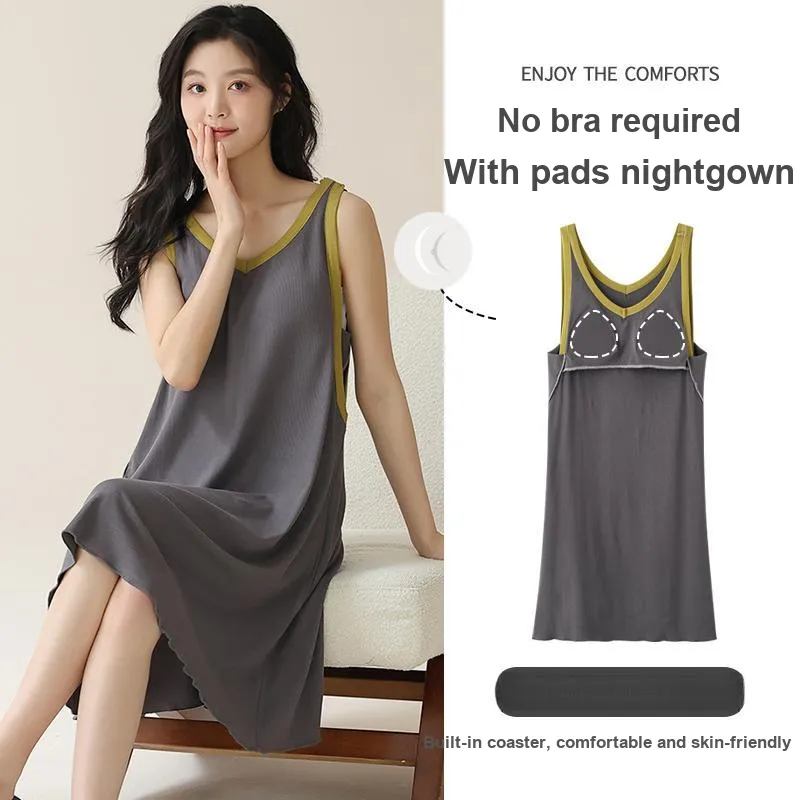 XIAFENYAN Nightgown Women's 2 Pack Gray-1