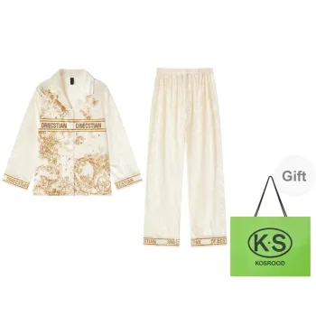 Kosrood Pajama Set Women's White Gold