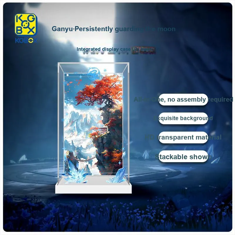 KGBOX Compatibility MiHoYo Ganyu·Chasing The Moon Figure Storage Dust Resistant Acrylic Display Case Model Accessories-5