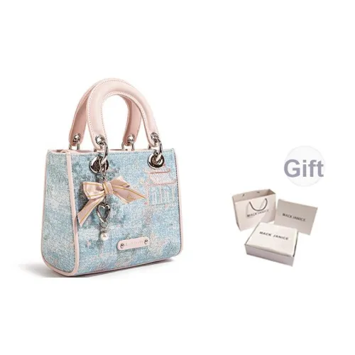 MACKJANICE Полиуретан Синтетическая Кожа Сумка Женская Синие Белые Вышитые Розовые