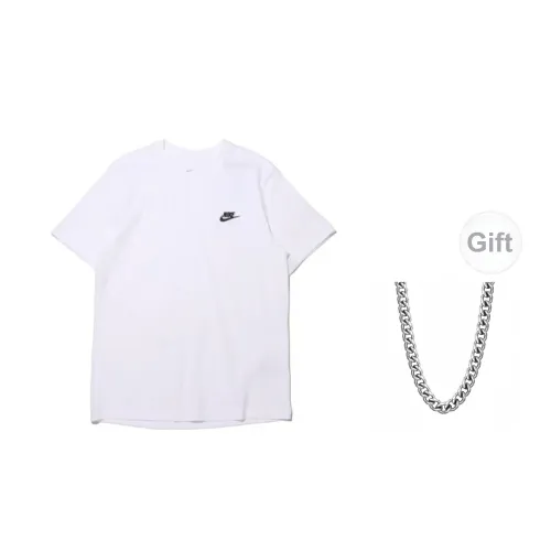 Nike T-Shirts Men White+Necklaces