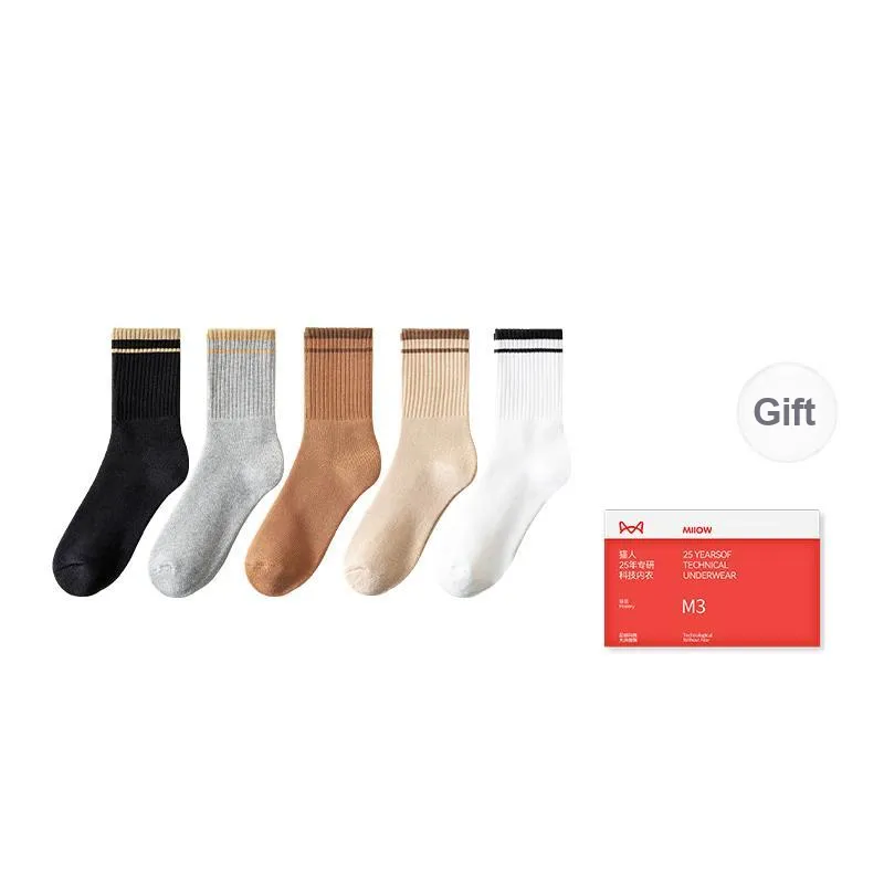 MIIOW Trend Party Series Mid Calf Socks Women's Shopping Bag 5 Pack-3