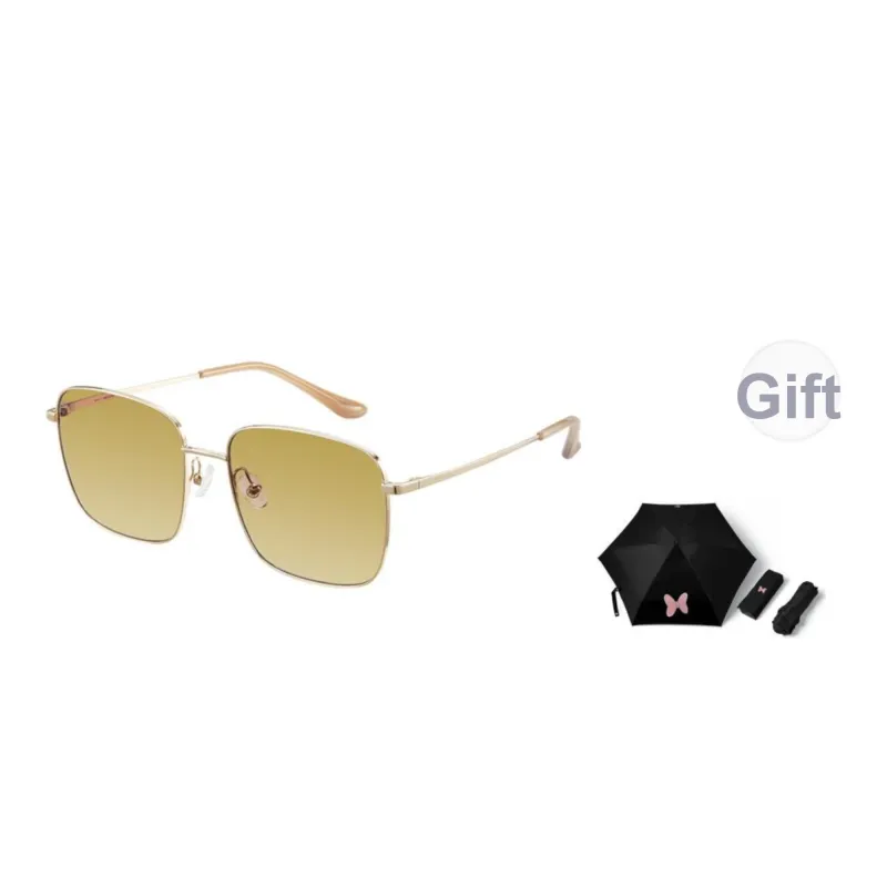 MUJOSH To The Series Of Things Plate Frame Β Titanium Square Sun Protection Sunglasses With Small Face Frame Unisex-3