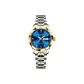 Gold Case Blue Dial Two-Tone Gold Steel Band