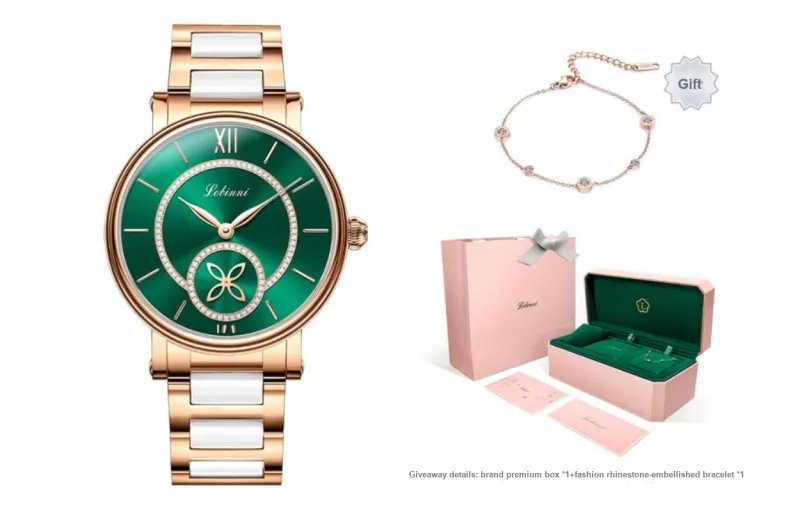 LOBINNI L Automatic Mechanical Movement Watch Women's Watch Green Dial-8