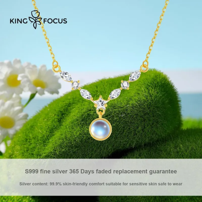 KINGFOCUS Sterling Silver Collarbone Chain Women's-6