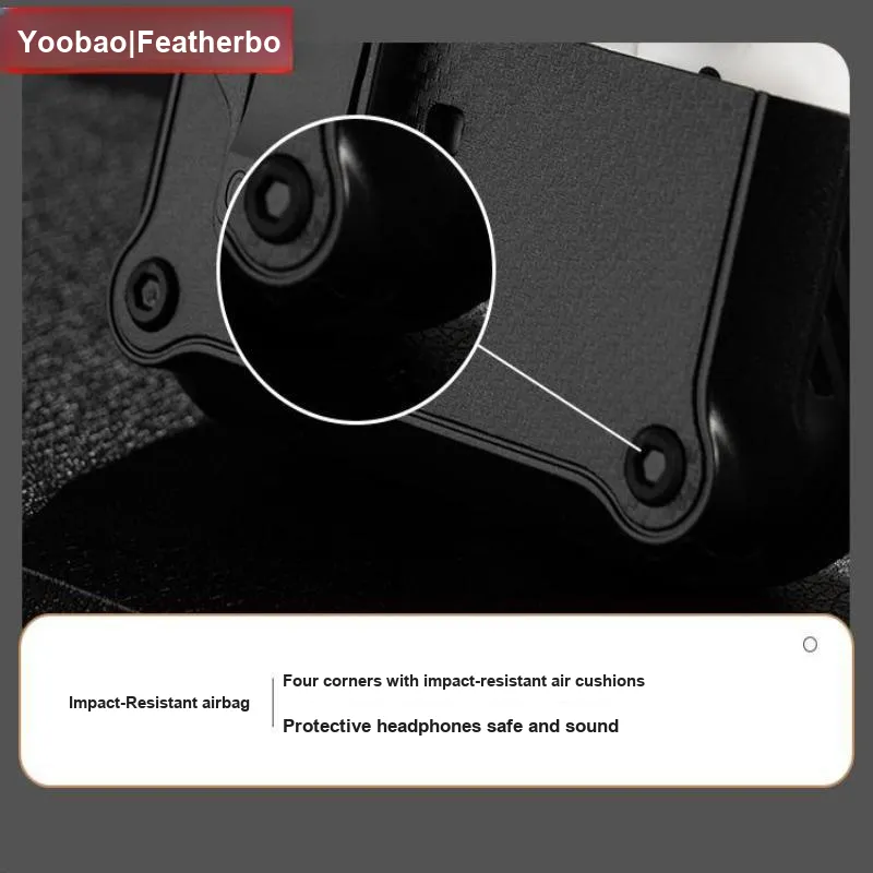 Yoobao Compatibility AirPods4 TPU Automatic Lid, Carbon Fiber Texture Impact Resistant Headphone Cases-5