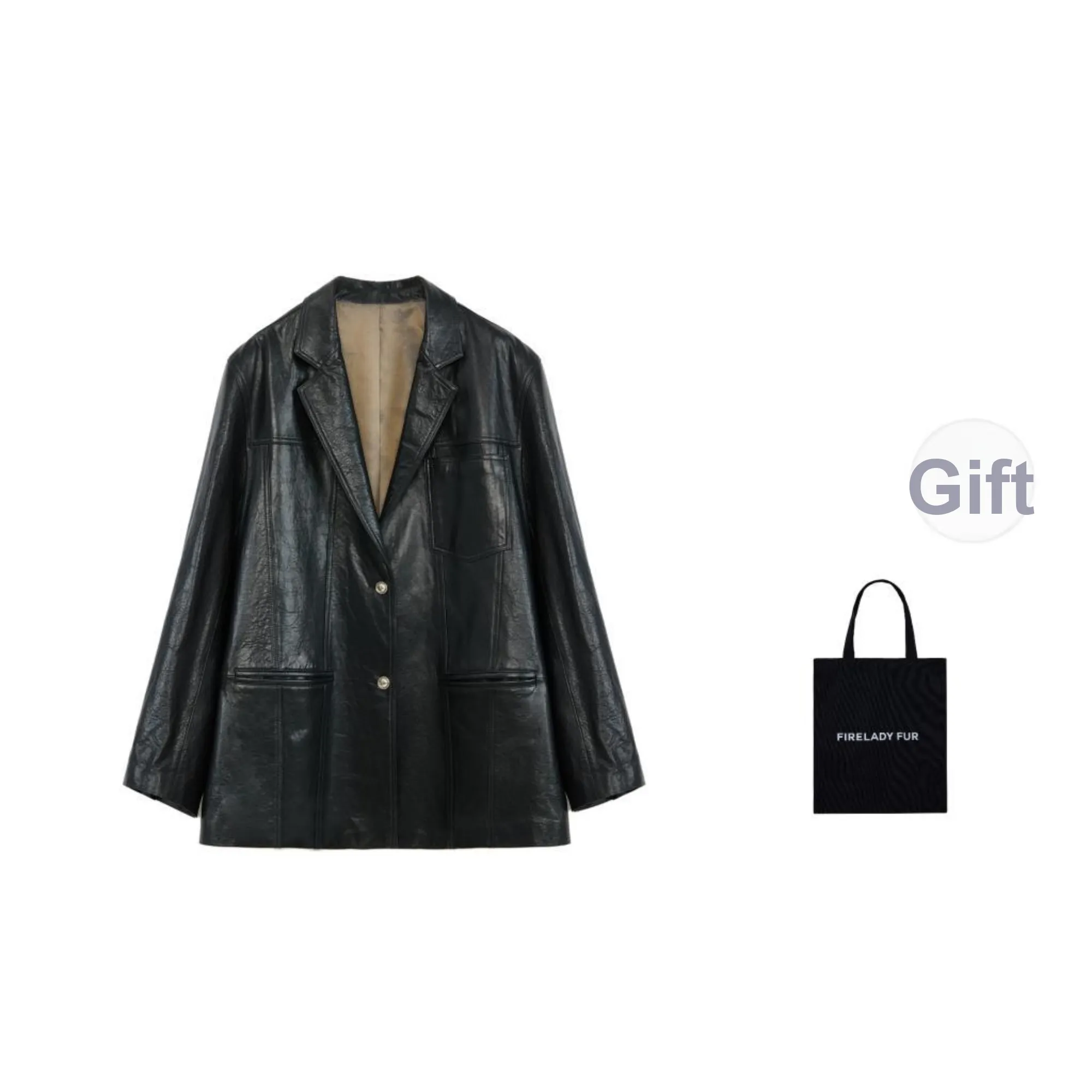 FIRELADY FUR Leather Jacket Women's Classic Black