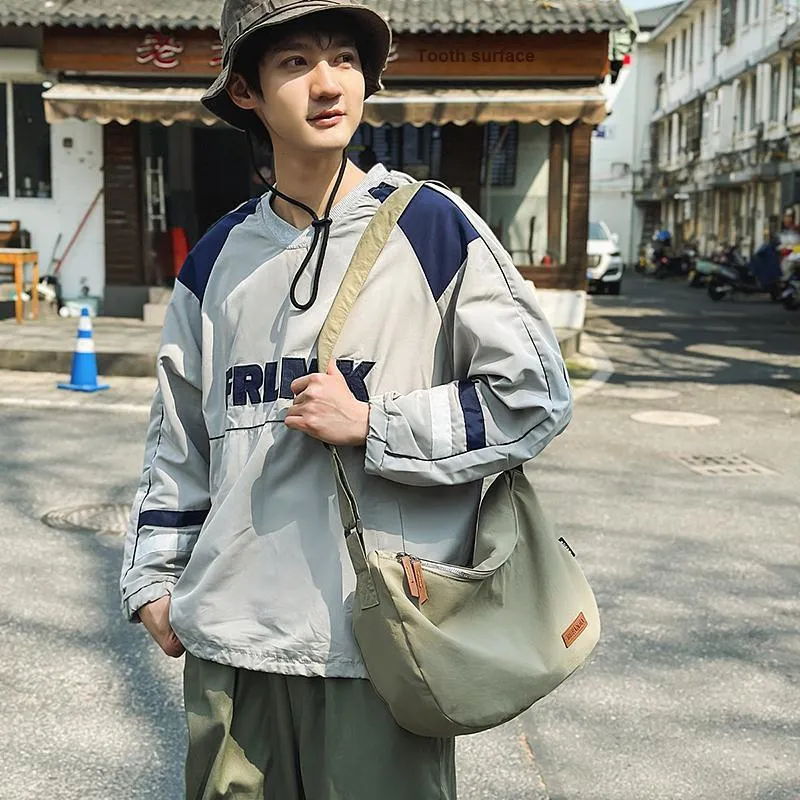 Single Warehouse Nylon Crossbody Bag, Shoulder Bag Regular Unisex White/Black/Khaki/Green-12