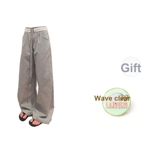 LANGQING Полосатые брюки с подарками Wangqing бренд наклеенный женские повседневные брюки