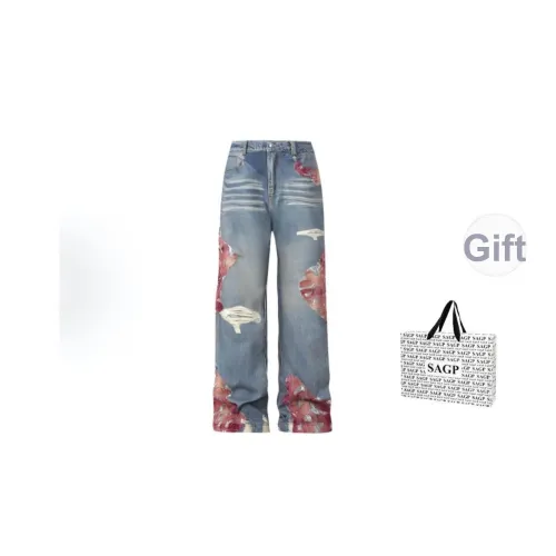 SAGP ♠️♣️ Dude Синий ♠️♣️ Включает Сумка для покупок Унисекс Джинсы