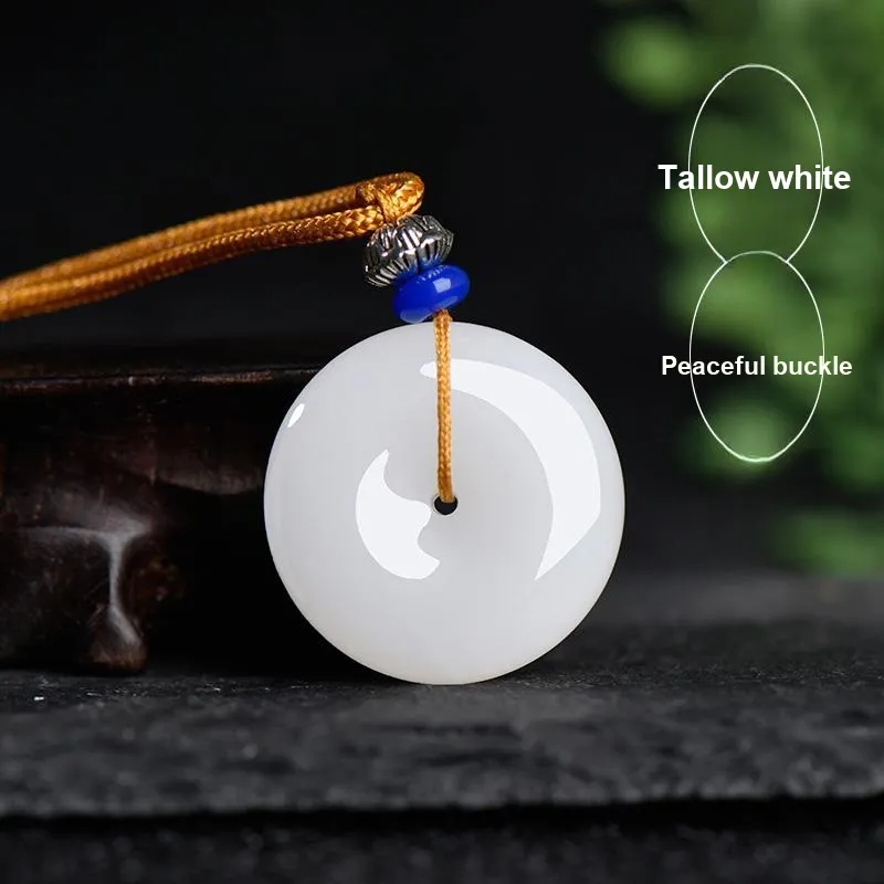 KUNYUYAO Hetian Jade Pendants Pale Greenish White Jade Unisex-32