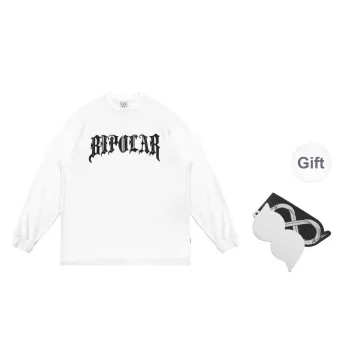 BIPOLAR Long Sleeved T Shirt Unisex Gray Black White