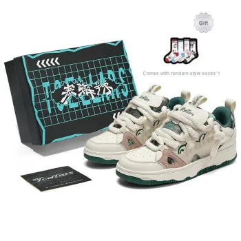 TCELLARS Skateboard Shoes Unisex Mid Top White Green