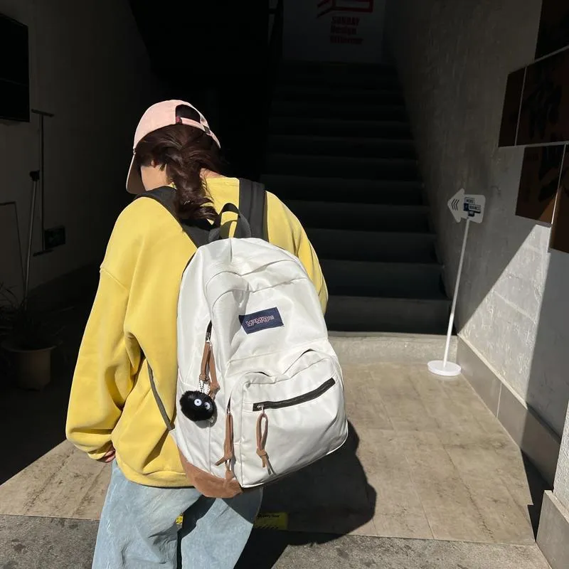 BRABOSTON Nylon Backpack Regular Unisex Ecru Light Gray/Black/Burgundy/Light Green/Dark Blue-3