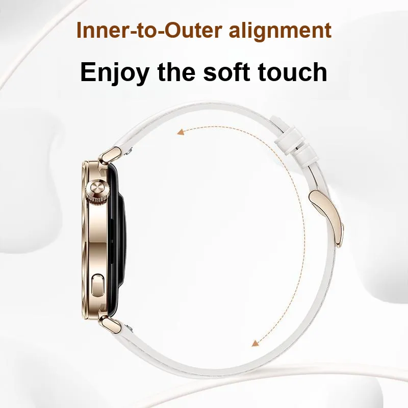 IBOANN Huawei Compatibility Watch Band 21.5cm Cowhide Leather Material-12