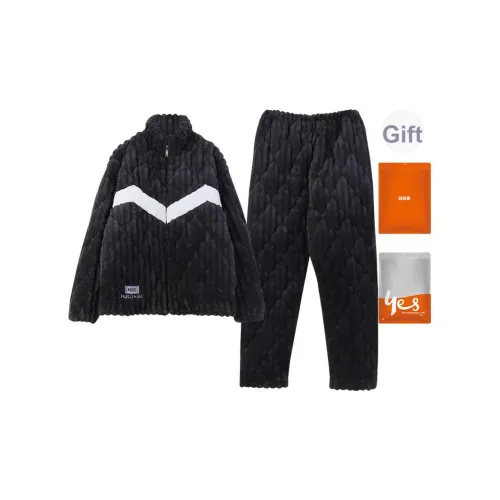 Удобный и освежающий комплект пижам мужского пола темно-синий