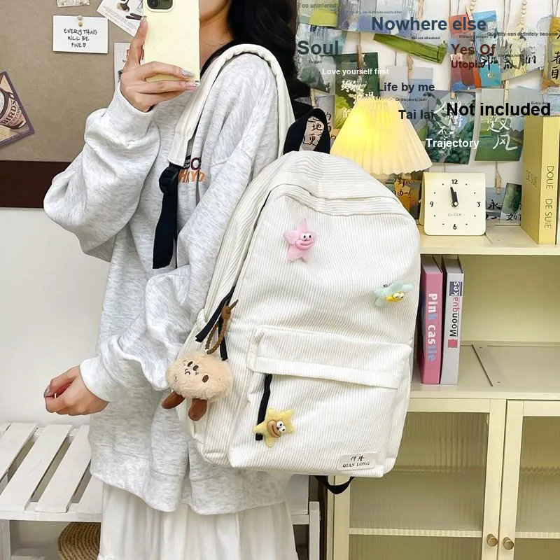 Travel Corduroy Backpack Regular Unisex Multicolor-9