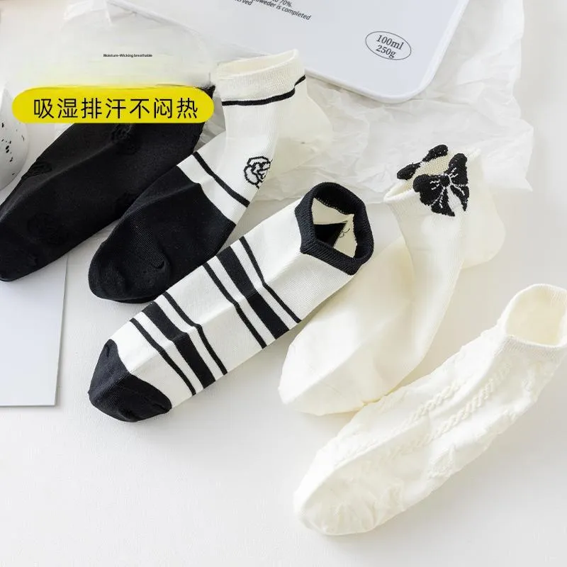 XIA.WA.ZHI.XIU Ankle Socks Women's Box 5 Pack-3