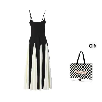 STARFEI Slip Dresses Women's Black White
