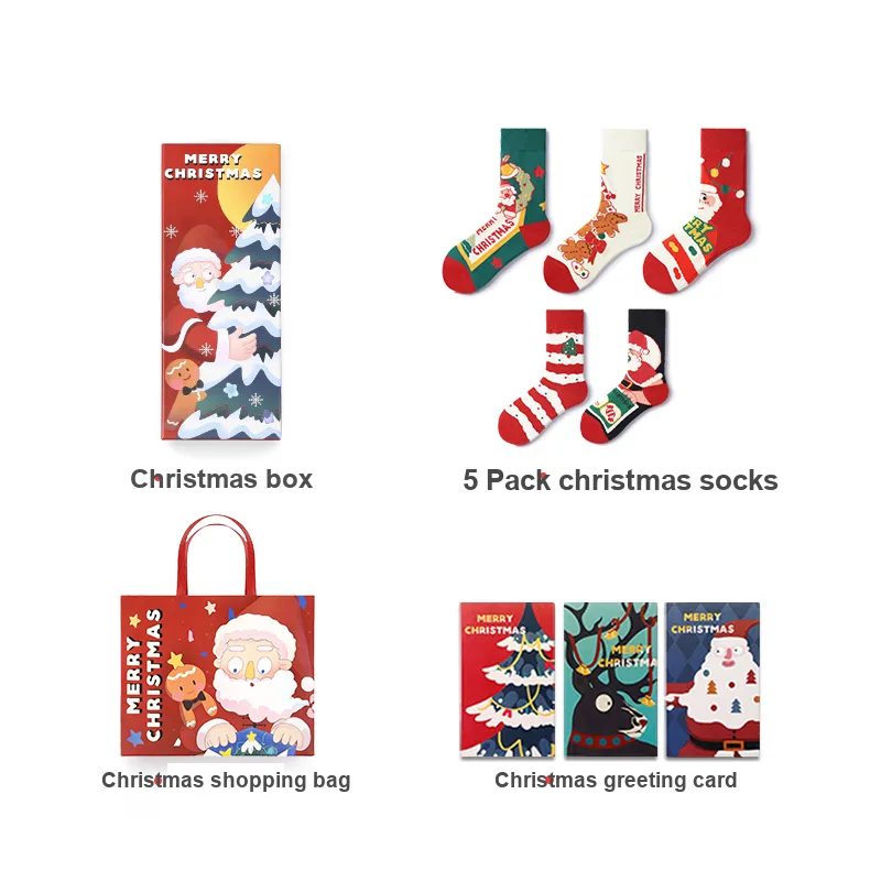 Primeet Mid Calf Socks Unisex 5 Pairs Gift Box Set-12