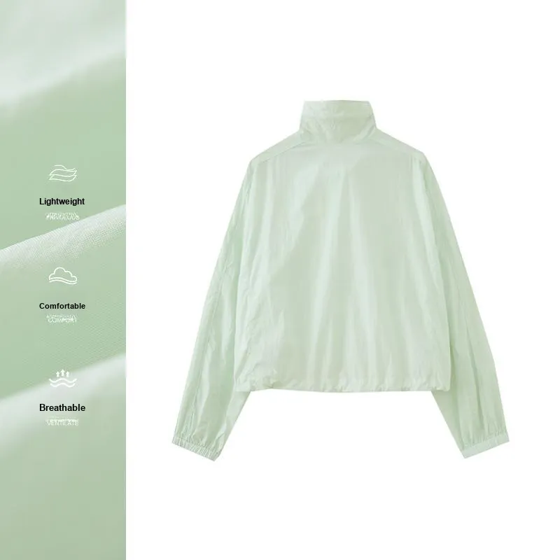 SHUIYUNJIAN Drawstring Cropped Coat Women's Fruit Green-3