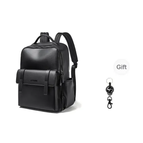 SEPTWOLVES PU Laptop Bag Backpack QPL Unisex Black