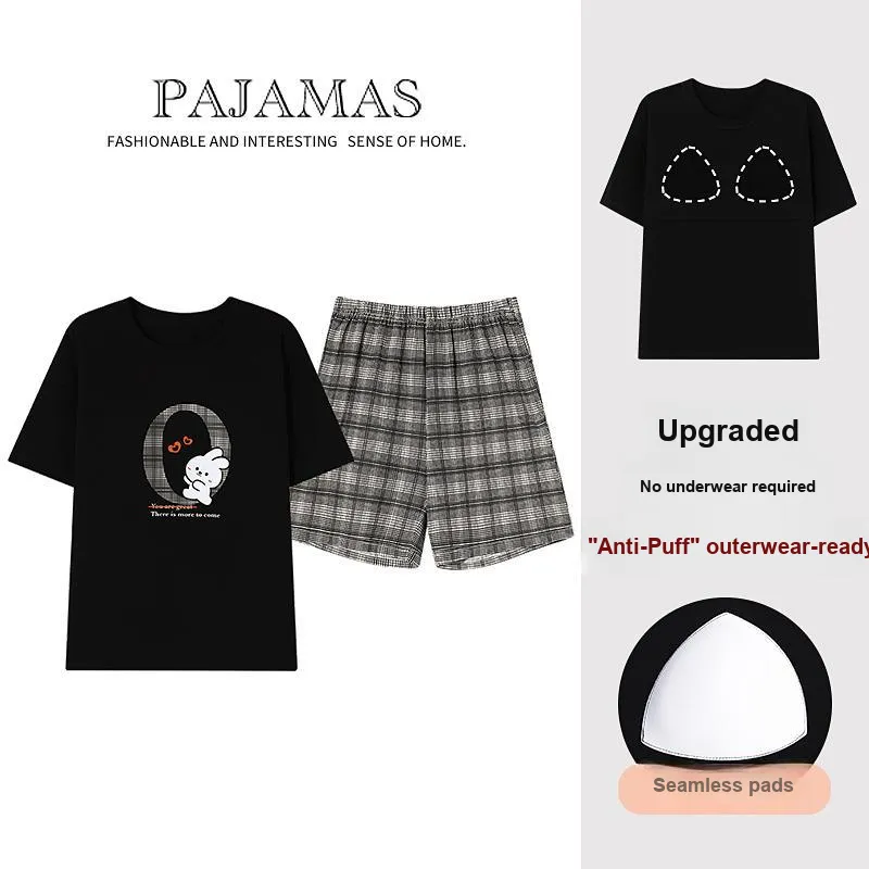 Montagut Pajama Set Summer Women's Charcoal Black-2