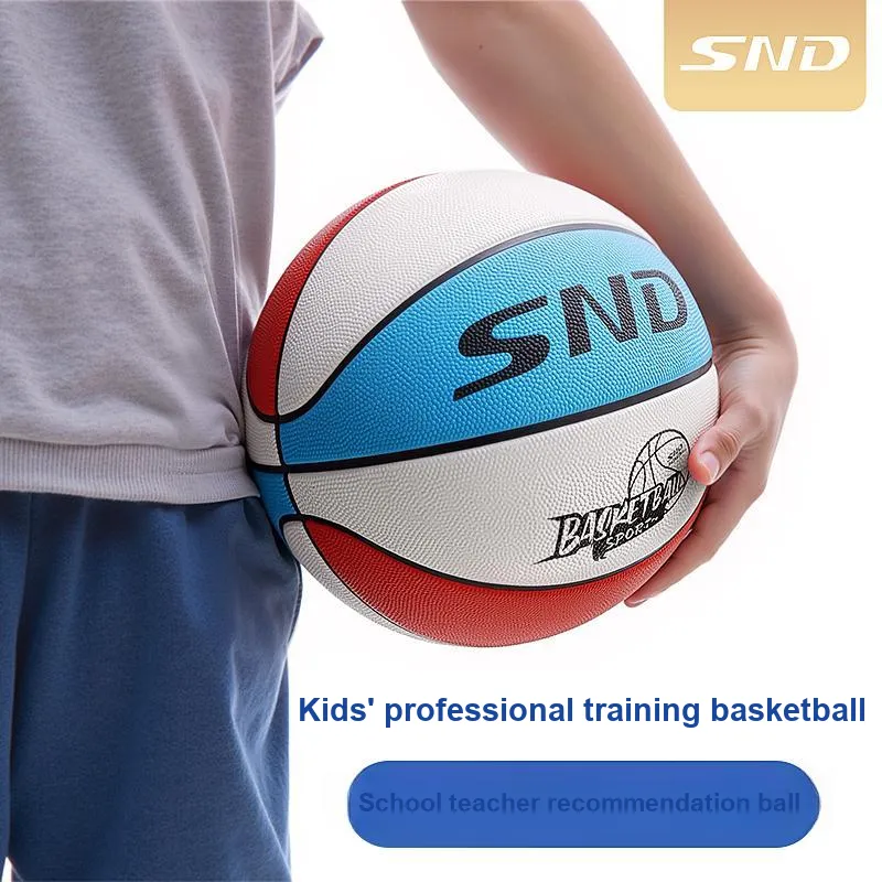 SND Rubber Basketball Blue White Red Size 5 7 Size Training Unisex-2