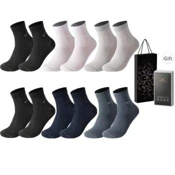 SEPTWOLVES Mid Calf Socks Men's 6 Pack Gift Box Set+Shopping Bag