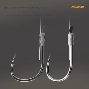 Jiadiaoni Fish Hook Wild Fishing Black Pit Barbed Hook 1 Box, 10 Pairs