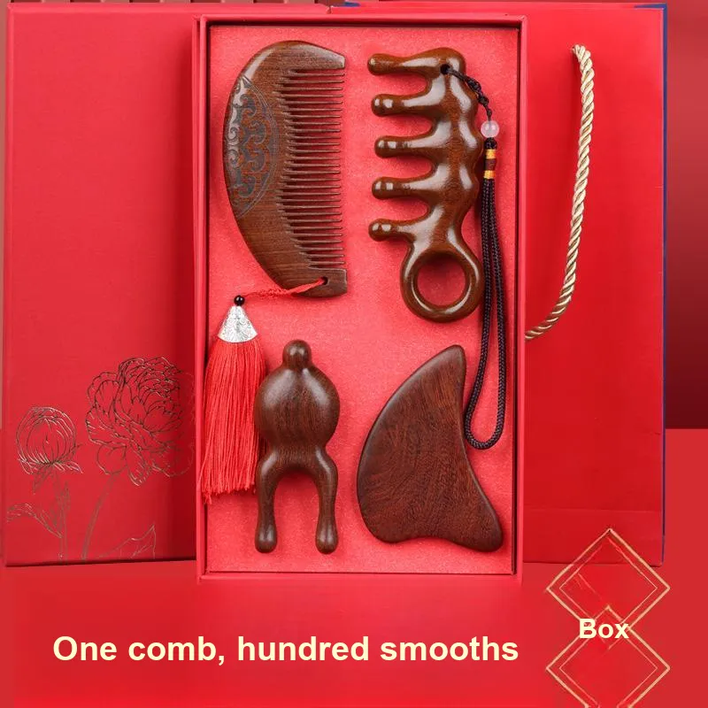 Future Maple Sandalwood Comb Clothing Sets Employee Customer Business Box Practical Unblock, Meridians-3
