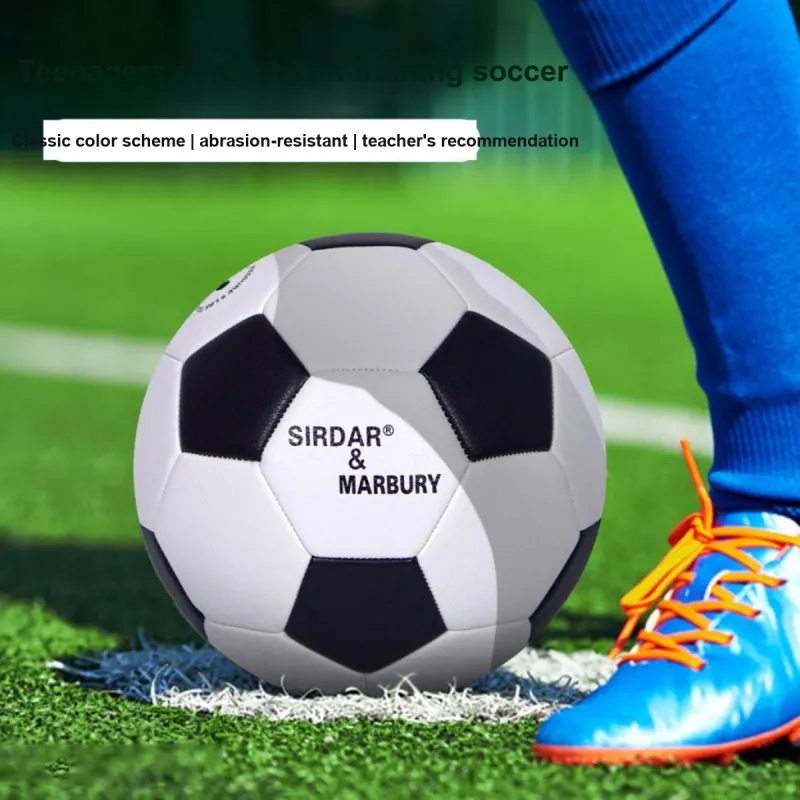 SIRDAR Size 4 5 Size Soccer PVC Machine Stitched Soccer Ball Unisex Black White-5