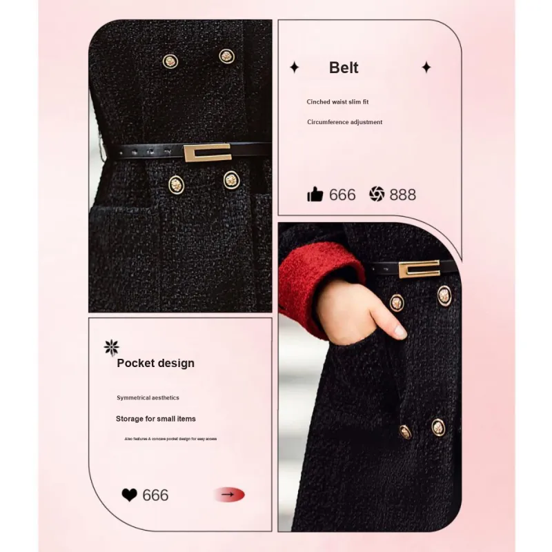 Like The Age Of Water Velvet feel Coat Women's Black-5