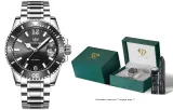 U9605G1 Silver Case Black Dial, Silver Steel Band[Collectible Crown Box+Strap]