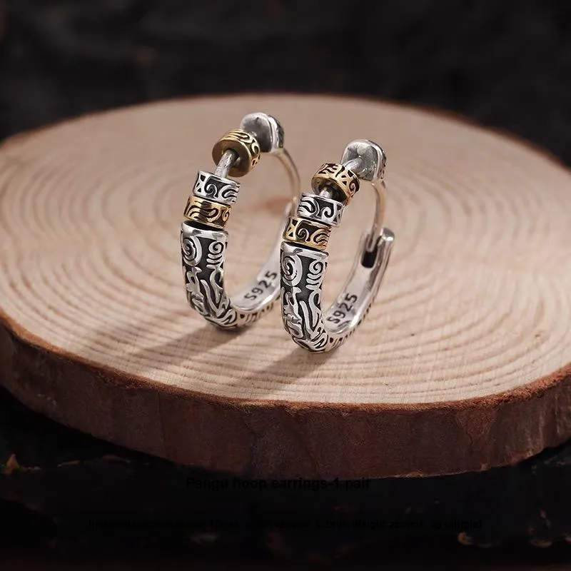 Mr. Shang 925 Sterling Silver Earrings Unisex-5