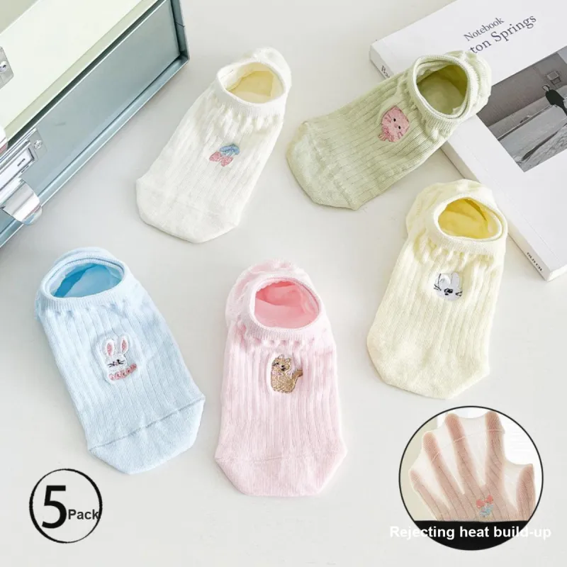AUGUST No Show Socks Women's 5 Pack-1