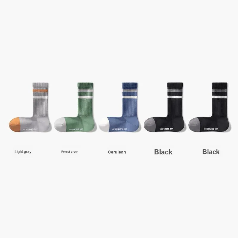 B&C.Room Mid Calf Socks Fall Winter Men's 5 Pack-15
