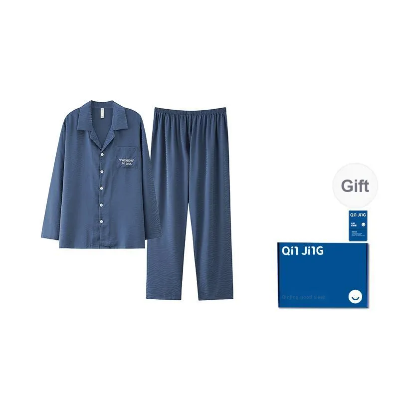 Qin Jing Pajama Set Men's Sky Blue-0