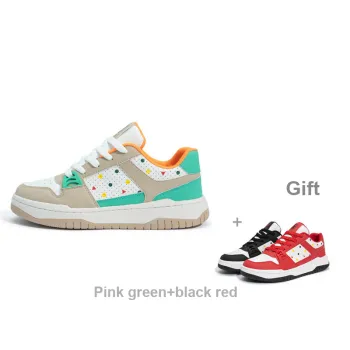 Seattle Palm Slip-Resistant Lightweight Breathable Low-Top Skateboard Shoes Unisex Gray Green