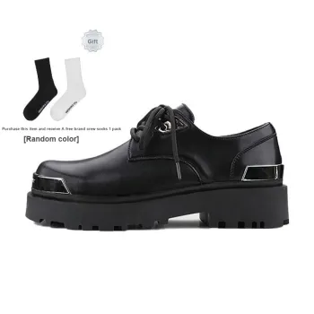 HANQIAORIJI Future Series Big Head Derby Casual Shoes Unisex Black
