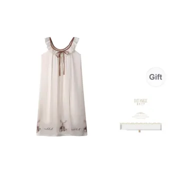 XIA.WA.ZHI.XIU Nightgown Women's Gift Box Set White